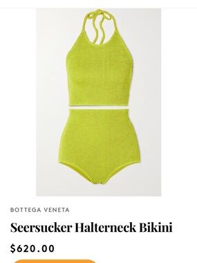 Bottega Veneta Lime Halter Bandeau Swim Set